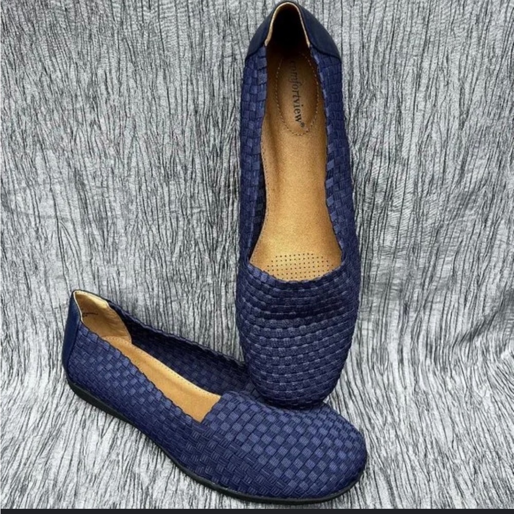 ComfortView Blue Woven Flats with Cushioned Interior